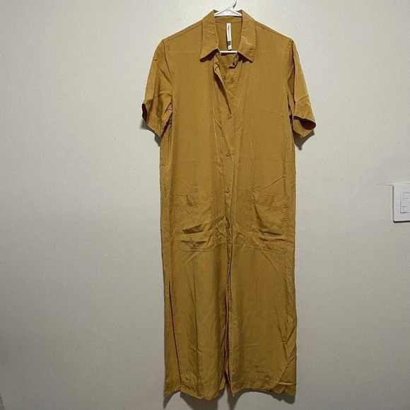 The‎ Group by Babaton Yellow Button Front Akner Midi Shirt Dress Small - Picture 3 of 11